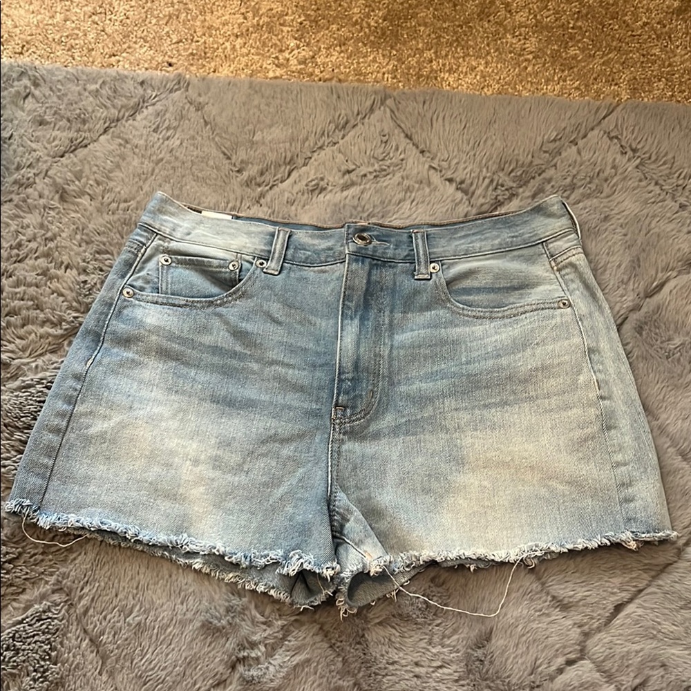 American Eagle Outfitters Blue Jean Shorts Frayed Hem Vintage Look